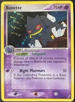 Banette 1/100 Crystal Guardians Holo *HEAVY DAMAGE* Pokemon Card - Image 1