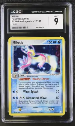 CGC 9 Pokemon English Milotic 12/101 2004 EX Hidden Legends Rare Holo - Image 1