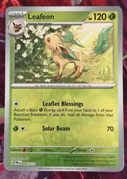 Pokemon Prismatic Evolutions Reverse Holo 005/131 Leafeon NM - Image 1