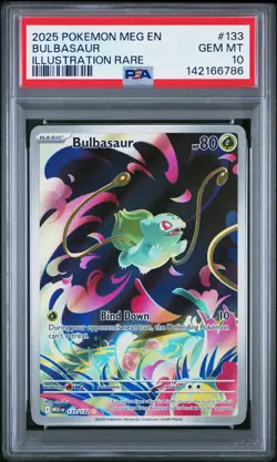 2025 POKEMON MEG EN-MEGA EVOLUTION ILLUSTRATION RARE #133 BULBASAUR PSA 10 - Image 1