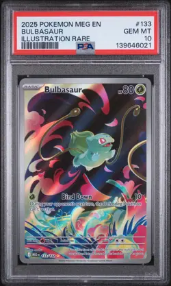 2025 POKEMON MEG EN-MEGA EVOLUTION ILLUSTRATION RARE #133 BULBASAUR PSA 10 - Image 1