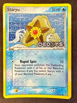 Staryu 77/107 2005 EX Deoxys Pokemon Card TCG Reverse Holo Stamped - Lp/Vlp - Image 1