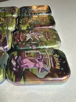 Pokemon Scarlet Violet Prismatic Evolutions Mini Tin Set Lot Of 8 New Sealed - Image 5