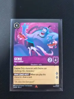 Disney Lorcana TCG Azurite Sea Genie Wish Fulfilled 53/204 Rare Nonfoil Card - Image 1