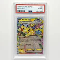 Pokemon TCG Pikachu EX 057/191 Surging Sparks Double Rare PSA 10 Gem Mint - Image 1