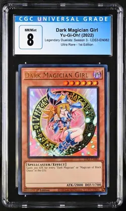 Yu-Gi-Oh! Dark Magician Girl 2022 3 LDS3-EN082 Ultra Rare 1st Ed. CGC 8 - Image 2