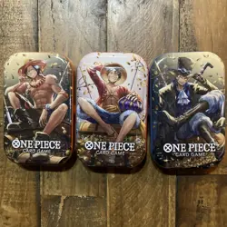 One Piece Tin Pack Set Vol 2 Set of 3 | TS-02 OP-13 | Factory Sealed | Bandai | - Image 1