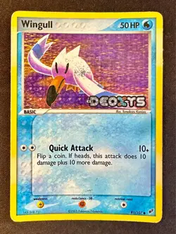 Wingull 81/107 2005 EX Deoxys Pokemon Card TCG Komiya Artwork Reverse Holo - Mp - Image 1