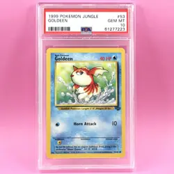 1999 Pokemon GOLDEEN 53 WOTC Unlimited Jungle PSA 10 Gem Mint POP 139 - Image 1