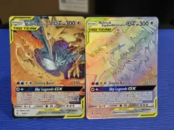 Moltres, Zapdos and Articuno GX/Rainbow Full Art Hidden Fates 69/68 & 44/68 NM/M - Image 1