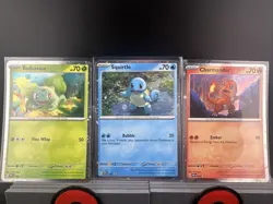 Bulbasaur Charmander Squirtle Poster Promos 3 Card Set Pokemon 151 TCG Promo - Image 1