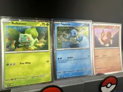 Bulbasaur Charmander Squirtle Poster Promos 3 Card Set Pokemon 151 TCG Promo - Image 2