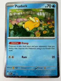 Psyduck Promo 007 Pokemon Card Holo Mega Evolution Set Damp Ability - Image 1