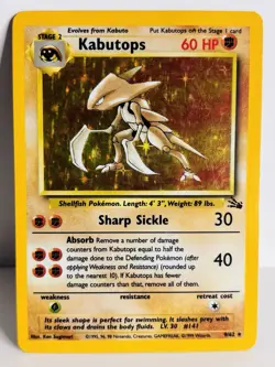 Kabutops - 9/62 - Fossil 1999 Unlimited - WOTC - Holo Rare - Pokemon TCG - Image 1