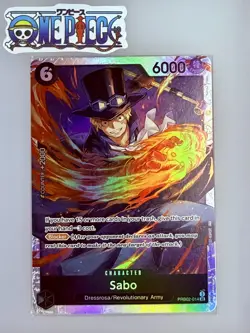 One Piece Card Game🏴‍☠COLOR: BLACK PRB02-014 SABO SR FOIL NM TCG ENGLISH - Image 1