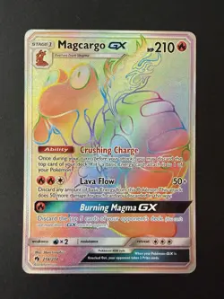 Pokemon Magcargo GX SM-Lost Thunder 218/214 Secret Rare Full Art Holo Card MINT! - Image 1