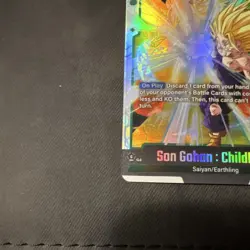Dragon Ball Super Card Bandai Son Gohan Childhood FB01-140 SCR Foil Battle - Image 5