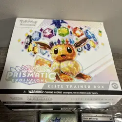 POKEMON Scarlet & Violet Prismatic Evolutions Elite Trainer Box W/some Cards - Image 3