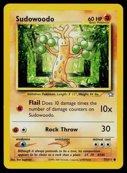 Pokemon Card Neo Genesis Sudowoodo 77/111 Common - Image 1