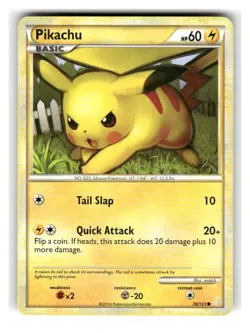 Pikachu 78/123 Common HeartGold & SoulSilver Pokemon Moderately Played - Image 1