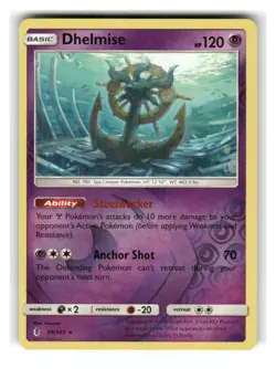 Dhelmise 59/145 Holo Holo Rare Guardians Rising Pokemon Lightly Played - Image 1