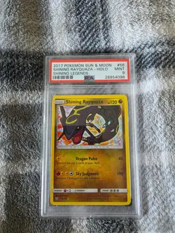 2017 Pokemon Shining Legends Holo Rare Shining Rayquaza Card 56/73 PSA 9 Mint - Image 1