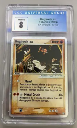 Regirock EX Emerald Holo CGC 8 Pokemon 2005 #99/106 - Image 1