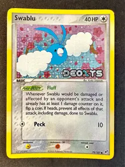 Swablu 79/107 2005 EX Deoxys Pokemon Card TCG Reverse Holo Stamped - Lp - Image 1