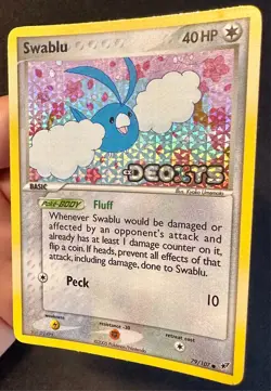 Swablu 79/107 2005 EX Deoxys Pokemon Card TCG Reverse Holo Stamped - Lp - Image 2