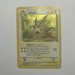 Raichu 14/62 Fossil Unlimited Holo Rare WoTC Pokemon 1999 LP/MP - Image 2