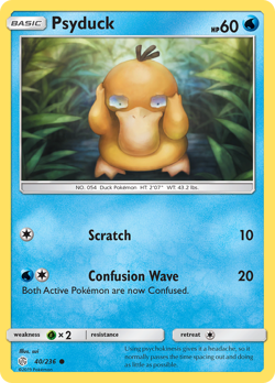 Psyduck 40/236 C Cosmic Eclipse Pokemon Reverse Holo NM/M - Image 1