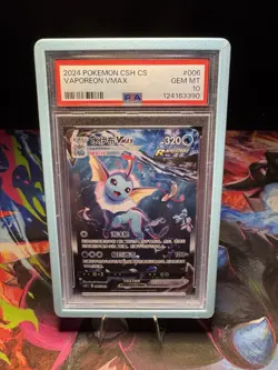 2024 Pokemon Vaporeon VMAX 006 PSA 10 Gem Mint w/Guard - Image 1