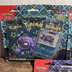 Lot of (3) Pokemon Paldean Fates Tech Sticker Collection - Image 3