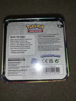 Pokemon TCG: Stacking Tin (Q1 2025) 3 Packs, 2 Sticker Sheets FACTORY SEALED - Image 5