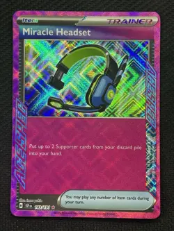 Pokemon Miracle Headset 183/191 Sv08 Surging Sparks Ace SPEC Holo Trainer - Image 1