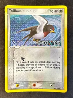 Taillow 80/107 2005 EX Deoxys Pokemon Card TCG Reverse Holo Stamped - Lp/Vlp - Image 1