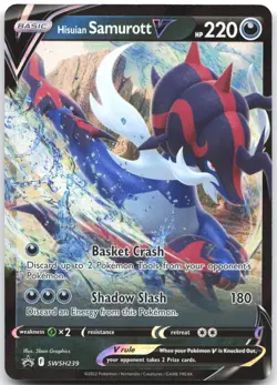 Hisuian Samurott V SWSH239 Holo Promo Sword & Shield Promo Pokemon Near Mint - Image 1