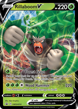 Rillaboom V SWSH014 Promo SWSH Black Star Pokemon NM/M - Image 1