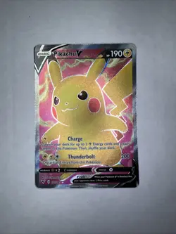 Pokemon TCG Vivid Voltage Pikachu v Full Art Holo Rare Card 170/185 NM Condition - Image 1