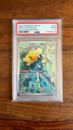 Pokemon TCG Misty's Psyduck Destined Rivals 193/182 Illustration Rare PSA 9 - Image 1
