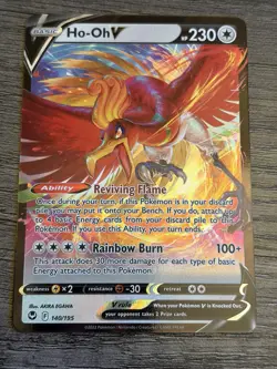 Ho-Oh V 140/195 Silver Tempest NM Ultra Rare Pokemon Card - Image 1