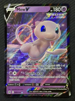 Pokemon Mew V 060/159 Fusion Strike Ultra Rare Holo Full Art 180HP Card - Image 1