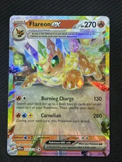 Pokemon Flareon ex 014/131 Sv: Prismatic Evolutions Double Rare Holo 270HP Card - Image 1