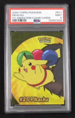 2000 Topps Pokemon T.V. ANIMATION PIKACHU CLEAR CARDS PC1 PSA 9 MINT - Image 1