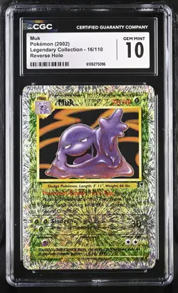 CGC 10 GEM MINT Muk 2002 Legendary (Collection) 16/110 Reverse Holo Pokemon Card - Image 1