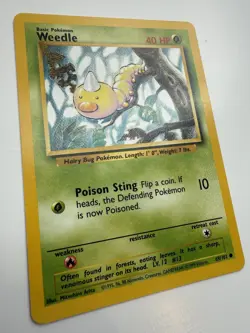 Weedle 69/102 Base Set Pokemon TCG 1999 Common Card Vintage LP - Image 2