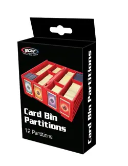 BCW Collectible Card Bin Partitions in Red Works for 1600 3200 Bins Box Drawers - Image 1