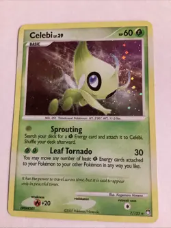 The Pokemon Celebi Mysterious Treasures Rare Holo Basic 60 HP English 7/123 - Image 1