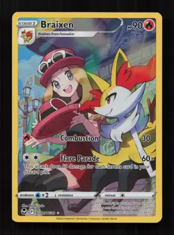 Braixen TG01/TG30 Holo Silver Tempest Trainer Gallery Pokemon NM - Image 1