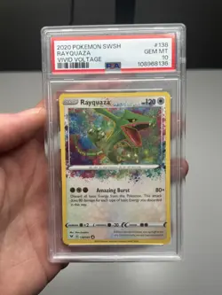2020 Pokemon SWSH Vivid Voltage #138 Rayquaza PSA 10 GEM MINT - Image 1